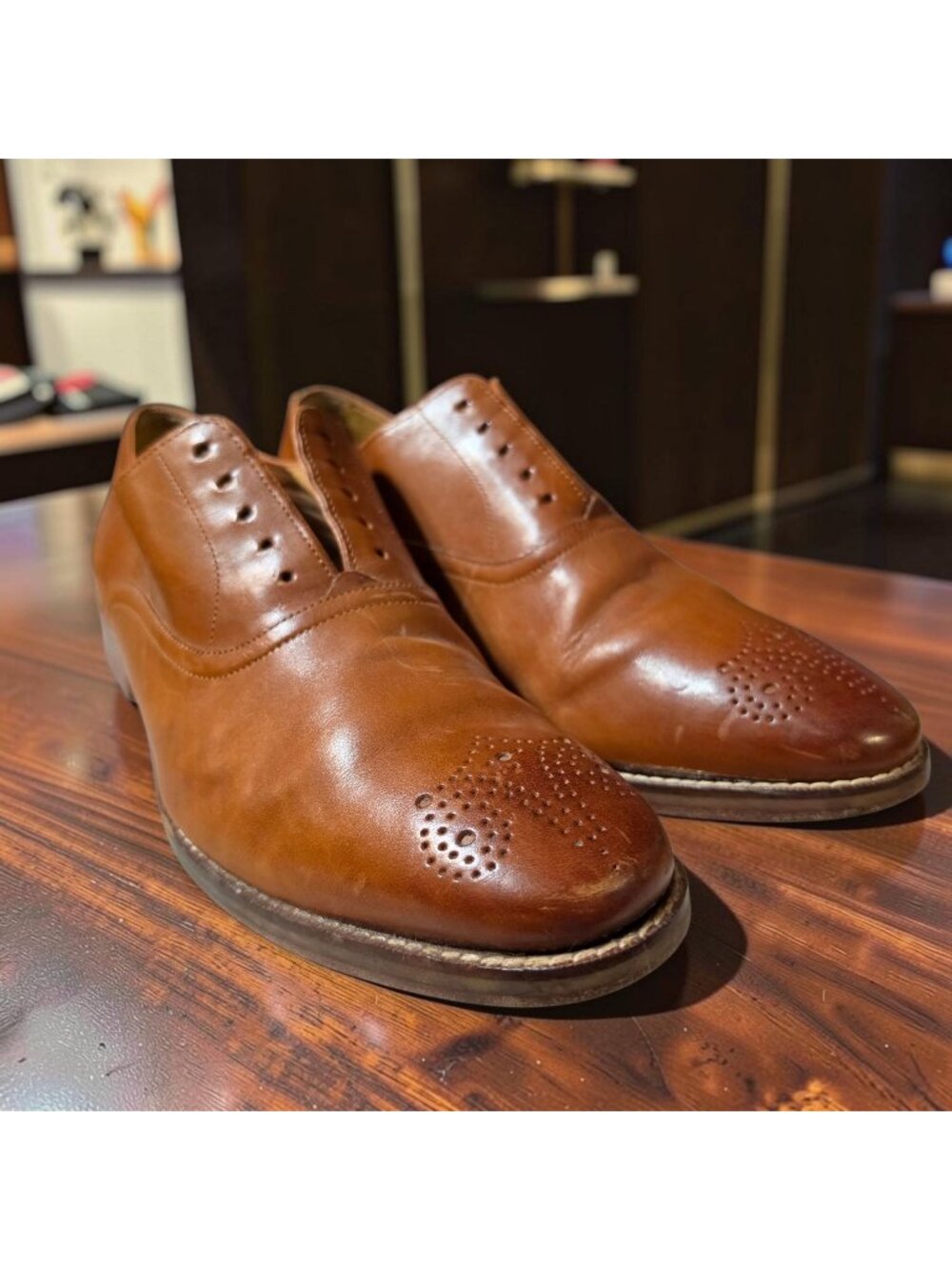 Cole Haan Kennedy Grand Medallion Men's Oxford Brown Leather Shoes Size 8 M